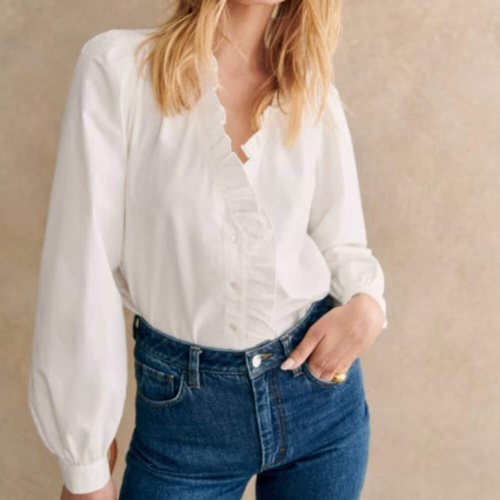 Sezane Rosine Shirt, Ecru, 12